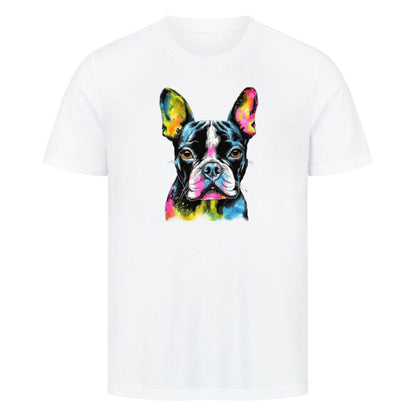 Premium T-Shirt "Boston Terrier Paint" Weiß – hunde-shirt.de