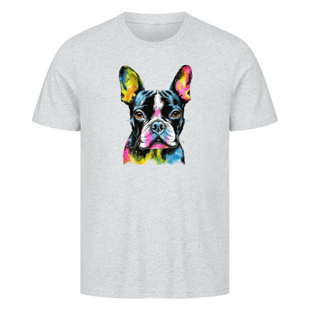 Premium T-Shirt "Boston Terrier Paint" Heather Grey – hunde-shirt.de
