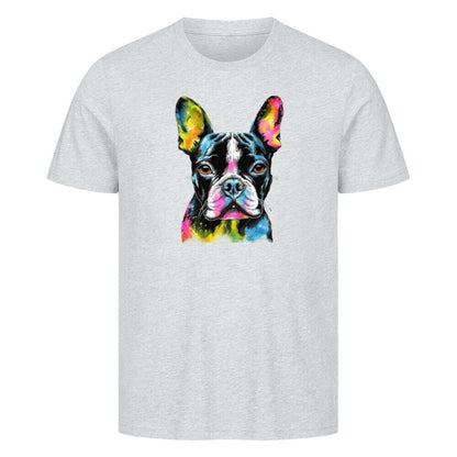 Premium T-Shirt "Boston Terrier Paint" Heather Grey – hunde-shirt.de