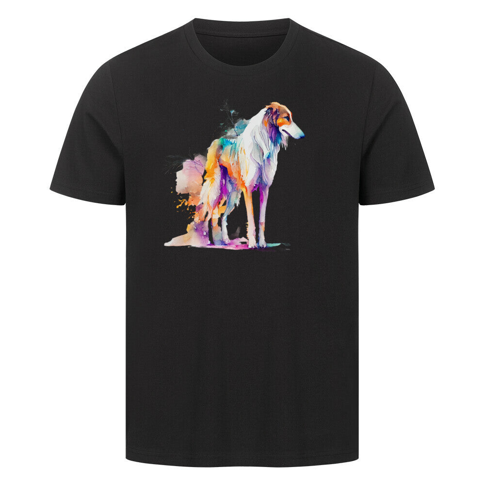 Premium T-Shirt "Barsoi Paint" Schwarz – hunde-shirt.de