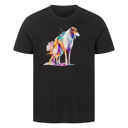 Premium T-Shirt "Barsoi Paint" Schwarz – hunde-shirt.de
