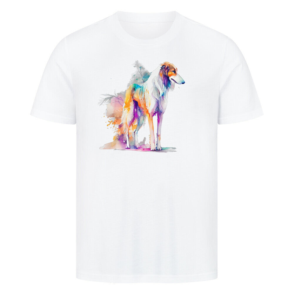 Premium T-Shirt "Barsoi Paint" Weiß – hunde-shirt.de