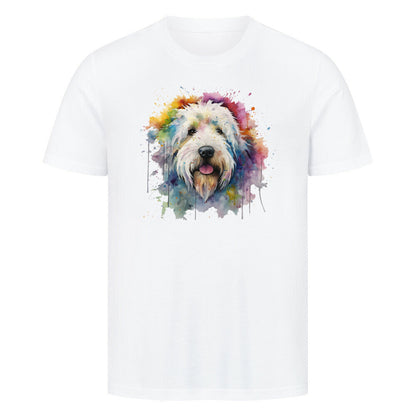 Premium T-Shirt "Bobtail Paint" Weiß – hunde-shirt.de