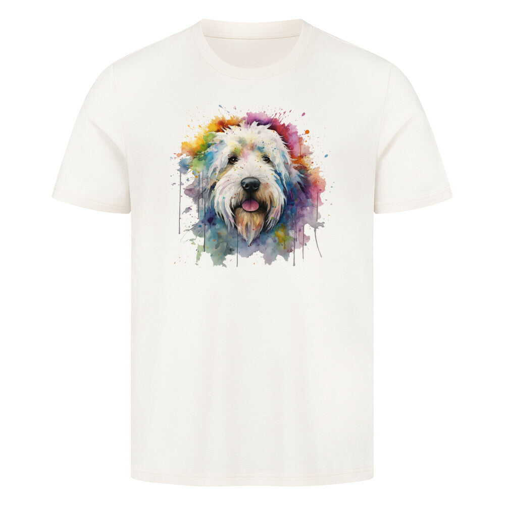 Premium T-Shirt "Bobtail Paint" Natural Raw – hunde-shirt.de