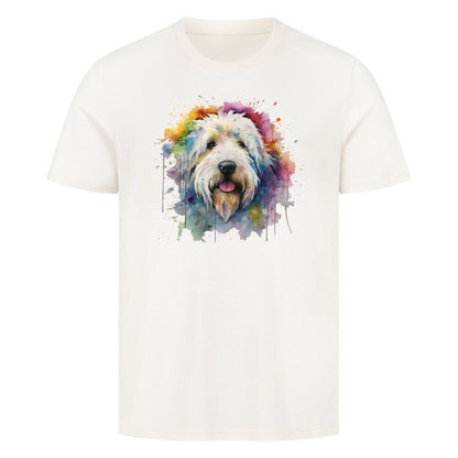 Premium T-Shirt "Bobtail Paint" Natural Raw – hunde-shirt.de
