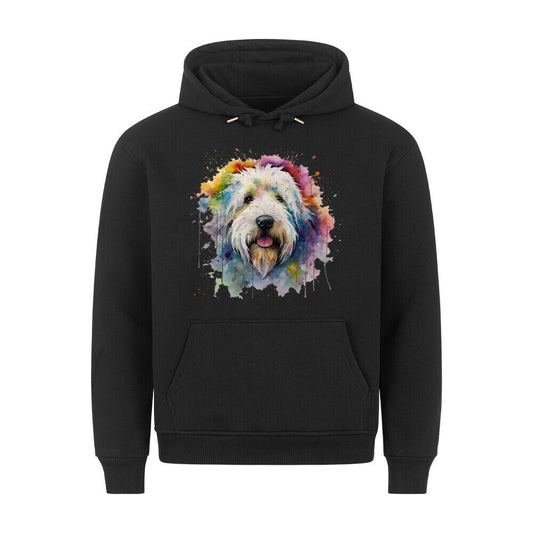 Premium Hoodie "Bobtail Paint" Schwarz – hunde-shirt.de