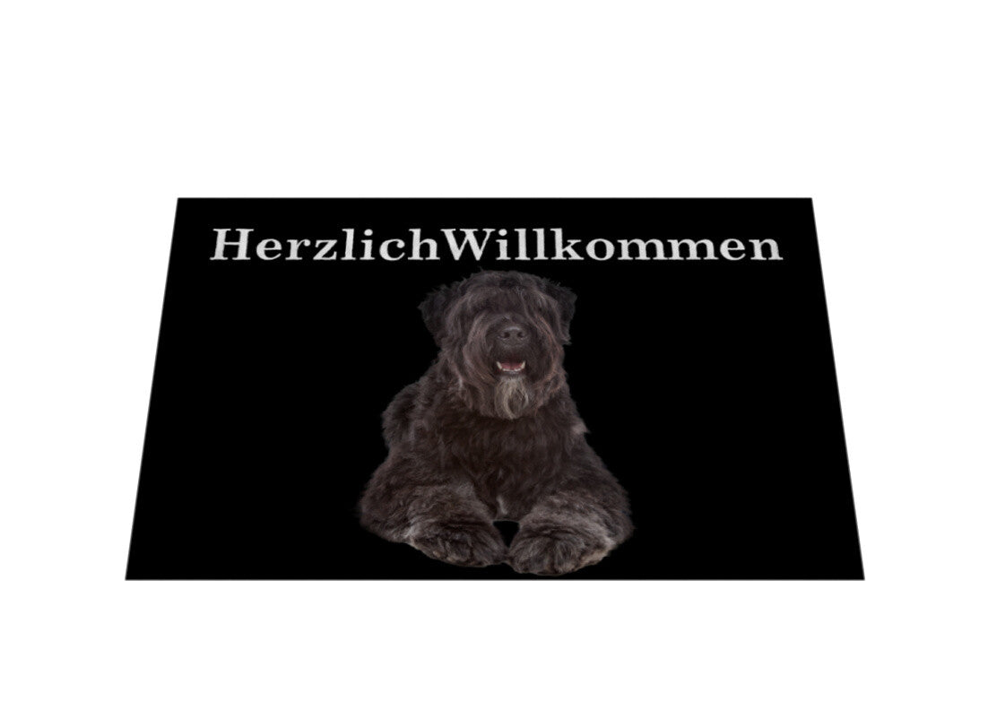 Fußmatte "Bouvier des Flandres - Herzlich Willkommen" – hunde-shirt.de