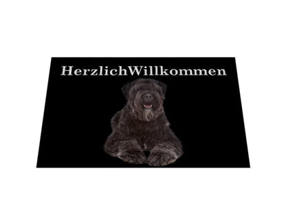 Fußmatte "Bouvier des Flandres - Herzlich Willkommen" – hunde-shirt.de