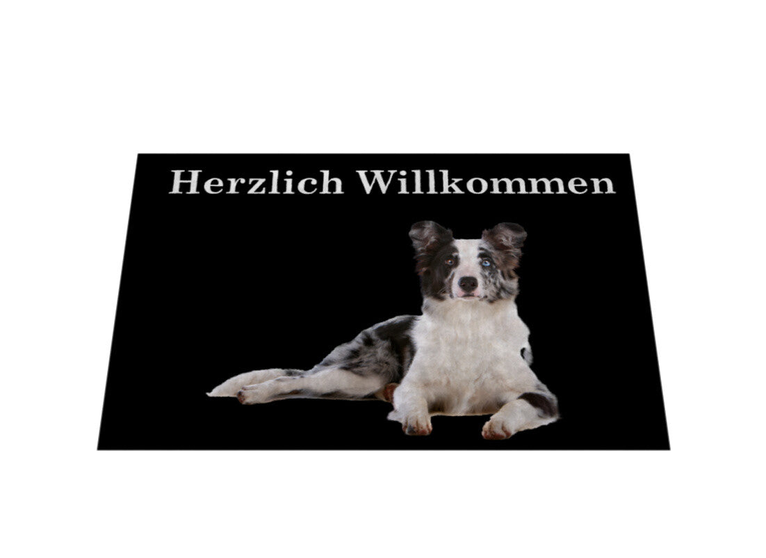 Fußmatte "Border Collie - Herzlich Willkommen" – hunde-shirt.de