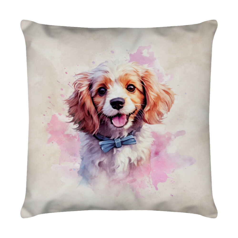 Kissen "Cavapoo Portrait" Weiß – hunde-shirt.de