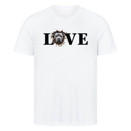 Premium T-Shirt "OEB grau LOVE" Weiß – hunde-shirt.de
