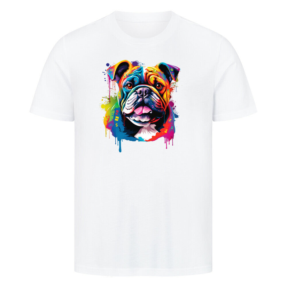 Premium T-Shirt "English Bulldog Paint" Weiß – hunde-shirt.de