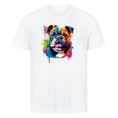 Premium T-Shirt "English Bulldog Paint" Weiß – hunde-shirt.de