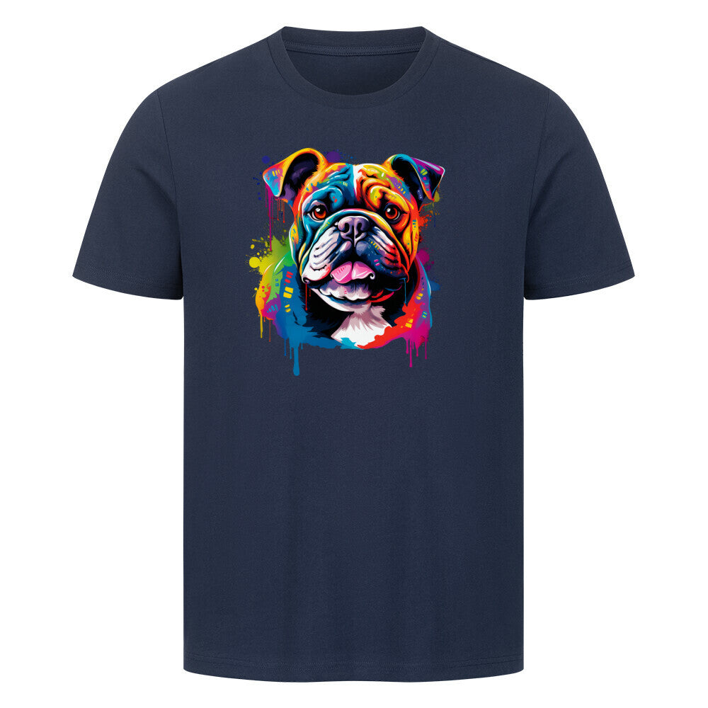Premium T-Shirt "English Bulldog Paint" French Navy – hunde-shirt.de