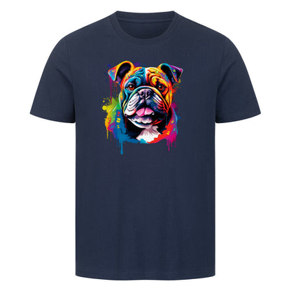 Premium T-Shirt "English Bulldog Paint" French Navy – hunde-shirt.de