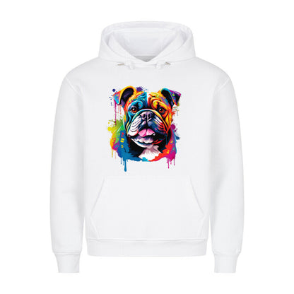 Premium Hoodie "English Bulldog Paint" Weiß – hunde-shirt.de
