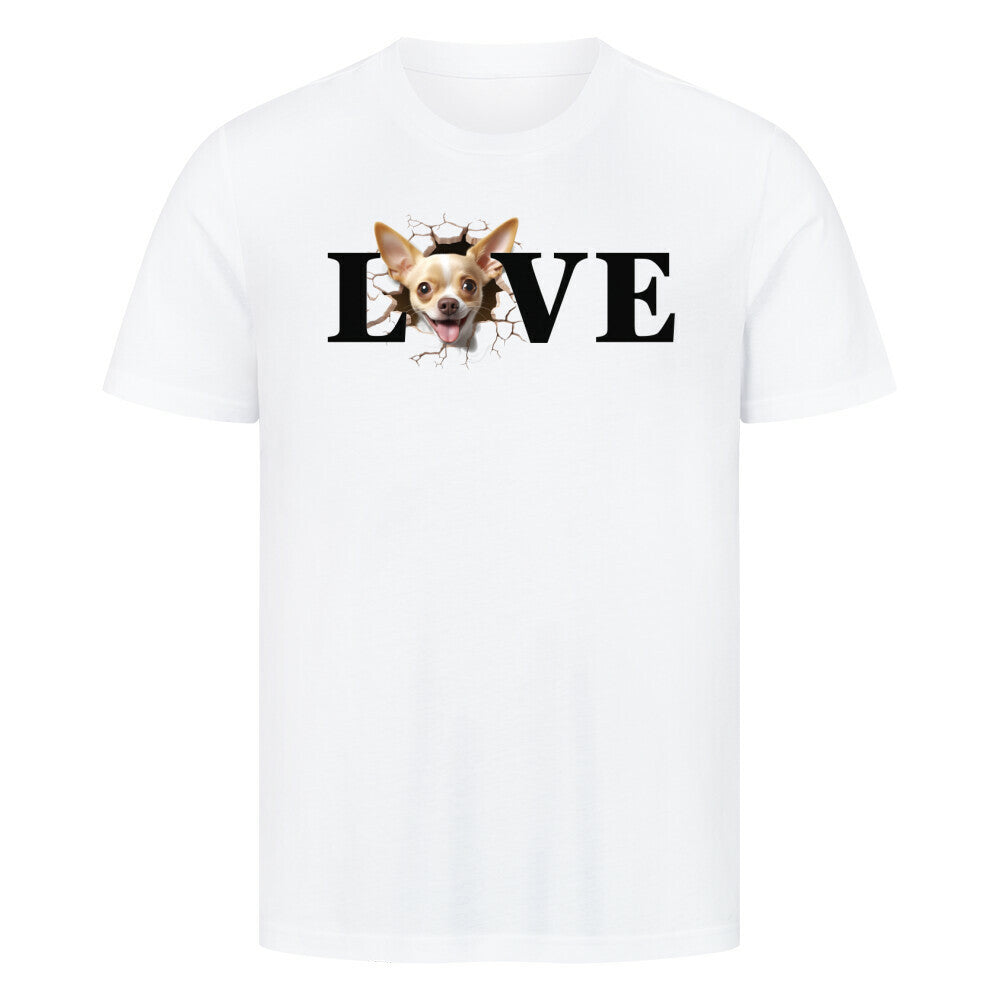 Premium T-Shirt "Chihuahua LOVE" Weiß – hunde-shirt.de