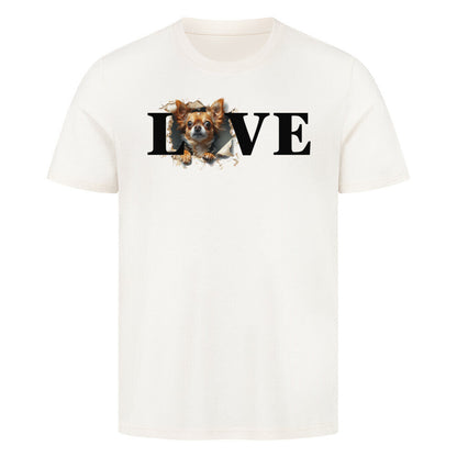 Premium T-Shirt "Chihuahua Langhaar LOVE" Natural Raw – hunde-shirt.de