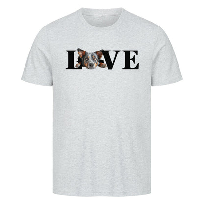 Premium T-Shirt "Cattle Dog LOVE" Heather Grey – hunde-shirt.de