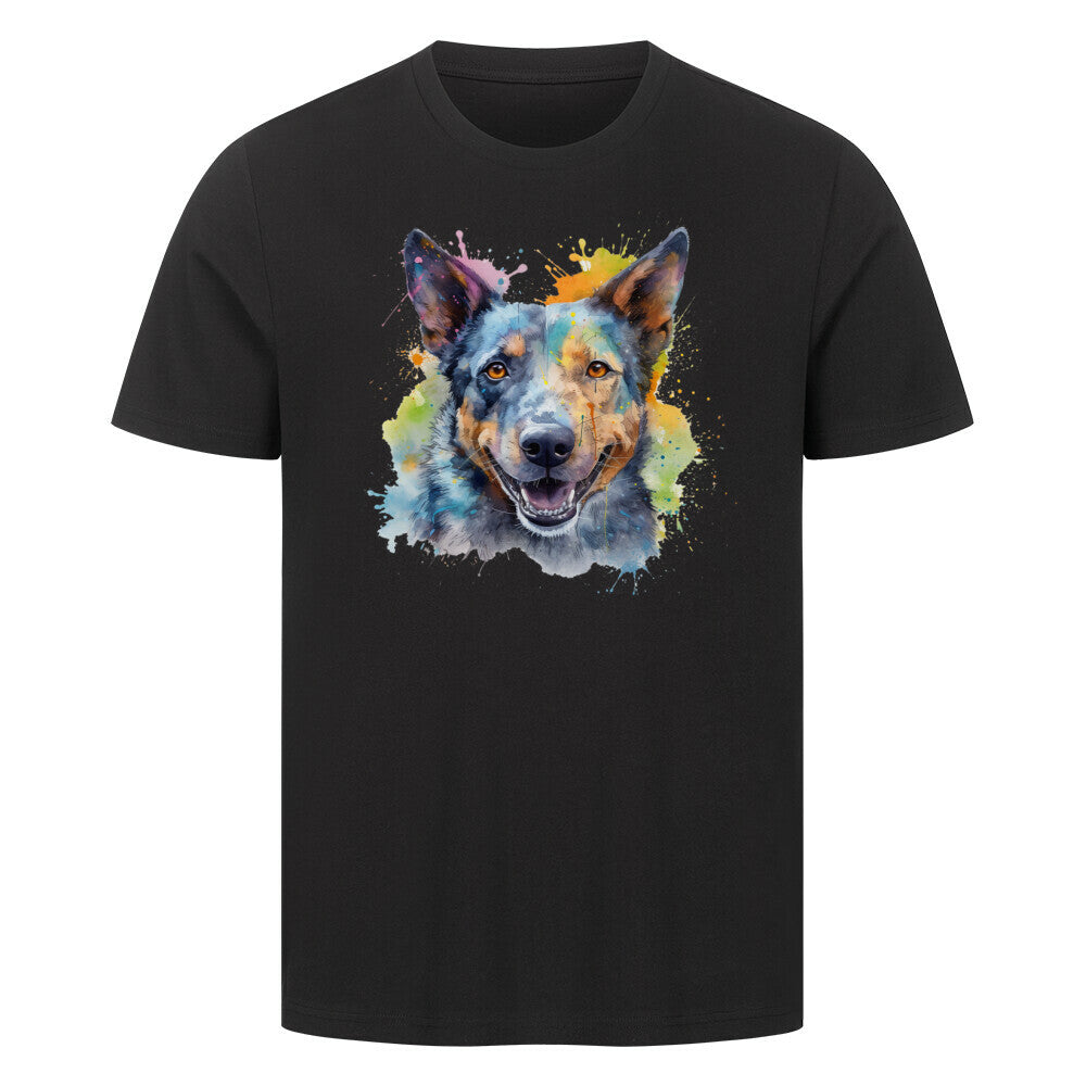 Premium T-Shirt "Cattle Dog Paint" Schwarz – hunde-shirt.de
