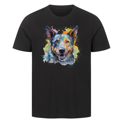 Premium T-Shirt "Cattle Dog Paint" Schwarz – hunde-shirt.de