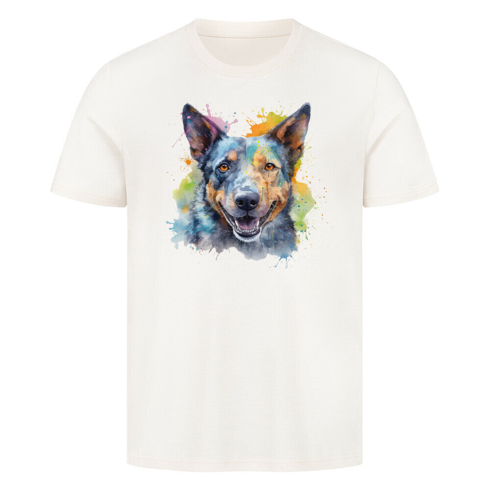 Premium T-Shirt "Cattle Dog Paint" Natural Raw – hunde-shirt.de