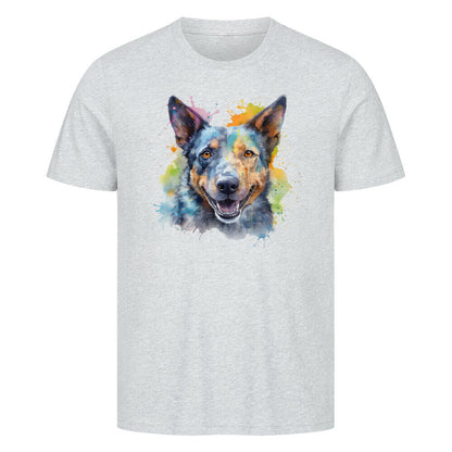 Premium T-Shirt "Cattle Dog Paint" Heather Grey – hunde-shirt.de