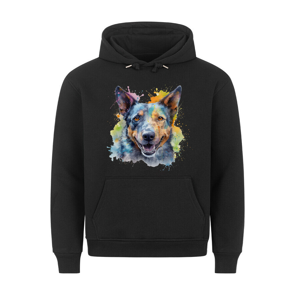Premium Hoodie "Cattle Dog Paint" Schwarz – hunde-shirt.de