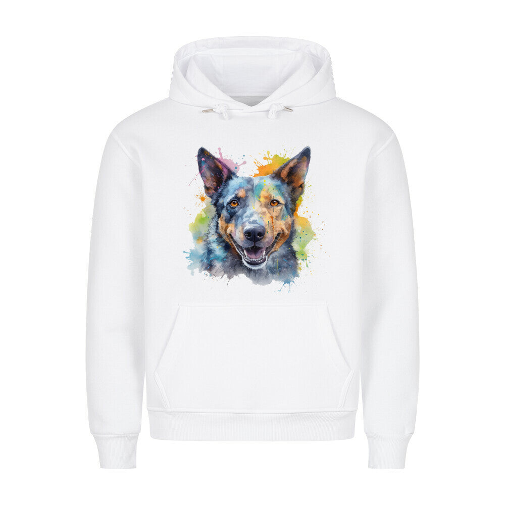 Premium Hoodie "Cattle Dog Paint" Weiß – hunde-shirt.de