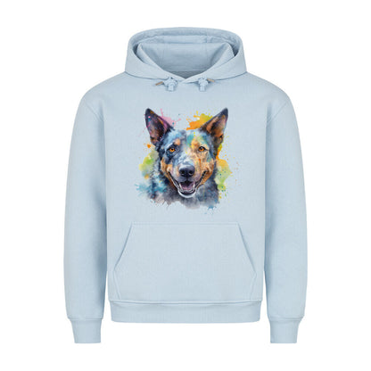 Premium Hoodie "Cattle Dog Paint" Babyblau – hunde-shirt.de
