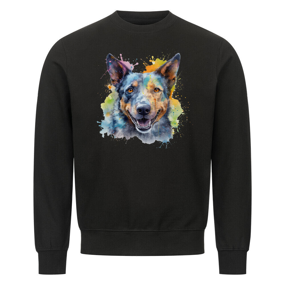 Premium Sweatshirt "Cattle Dog Paint" Schwarz – hunde-shirt.de