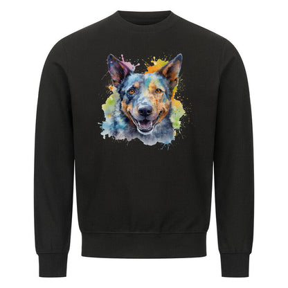 Premium Sweatshirt "Cattle Dog Paint" Schwarz – hunde-shirt.de
