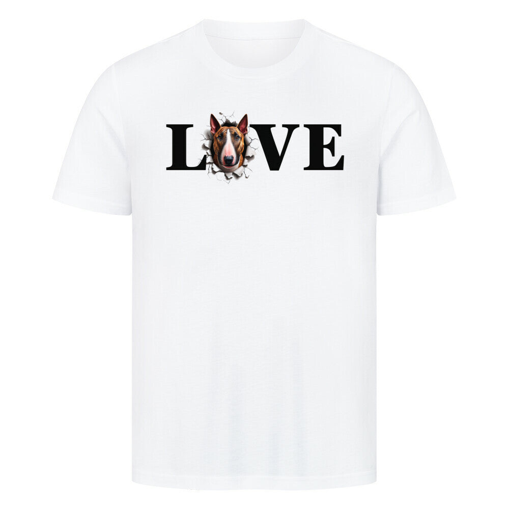 Premium T-Shirt "Bullterrier LOVE" Weiß – hunde-shirt.de
