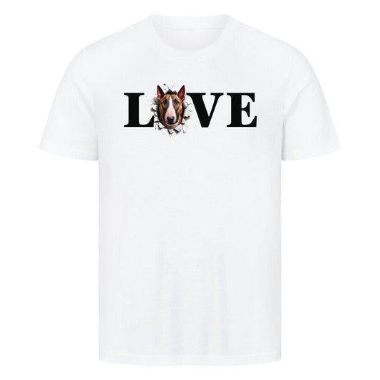 Premium T-Shirt "Bullterrier LOVE" Weiß – hunde-shirt.de
