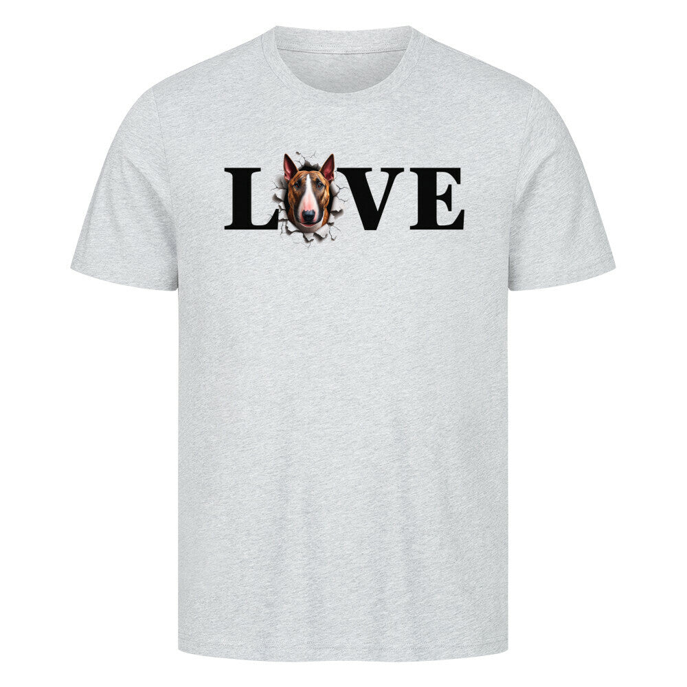 Premium T-Shirt "Bullterrier LOVE" Heather Grey – hunde-shirt.de