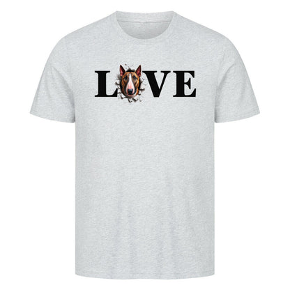 Premium T-Shirt "Bullterrier LOVE" Heather Grey – hunde-shirt.de