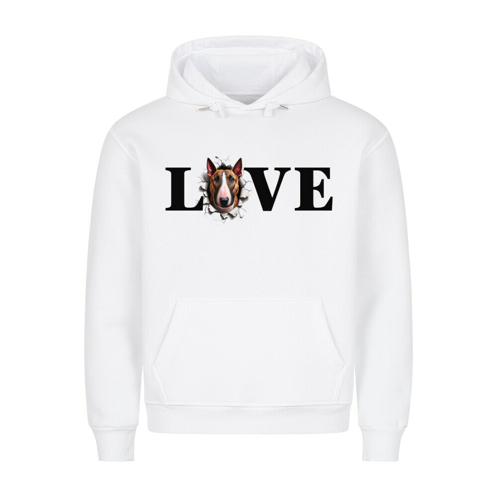 Premium Hoodie "Bullterrier LOVE" Weiß – hunde-shirt.de