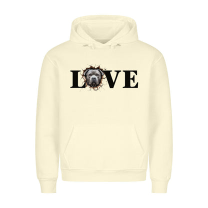 Premium Hoodie "OEB grau Love" Beige – hunde-shirt.de