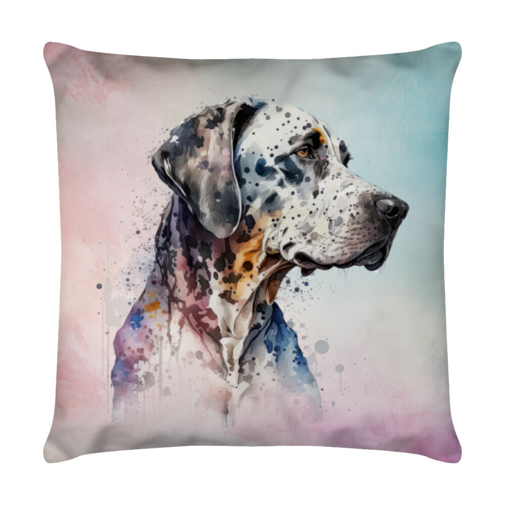 Kissen "Dogge Bunt" Weiß – hunde-shirt.de