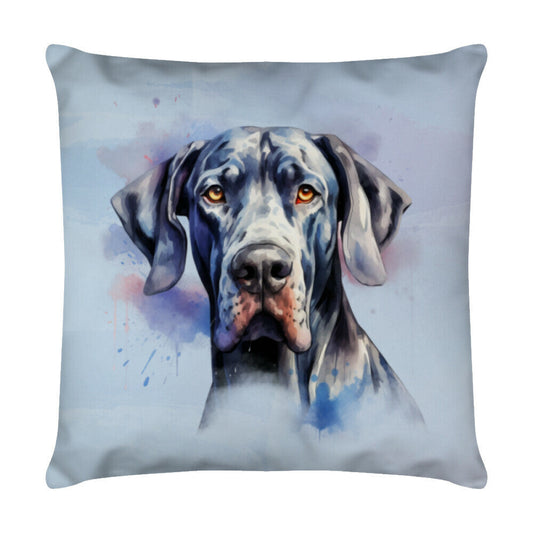 Kissen "Dogge blau" Weiß – hunde-shirt.de
