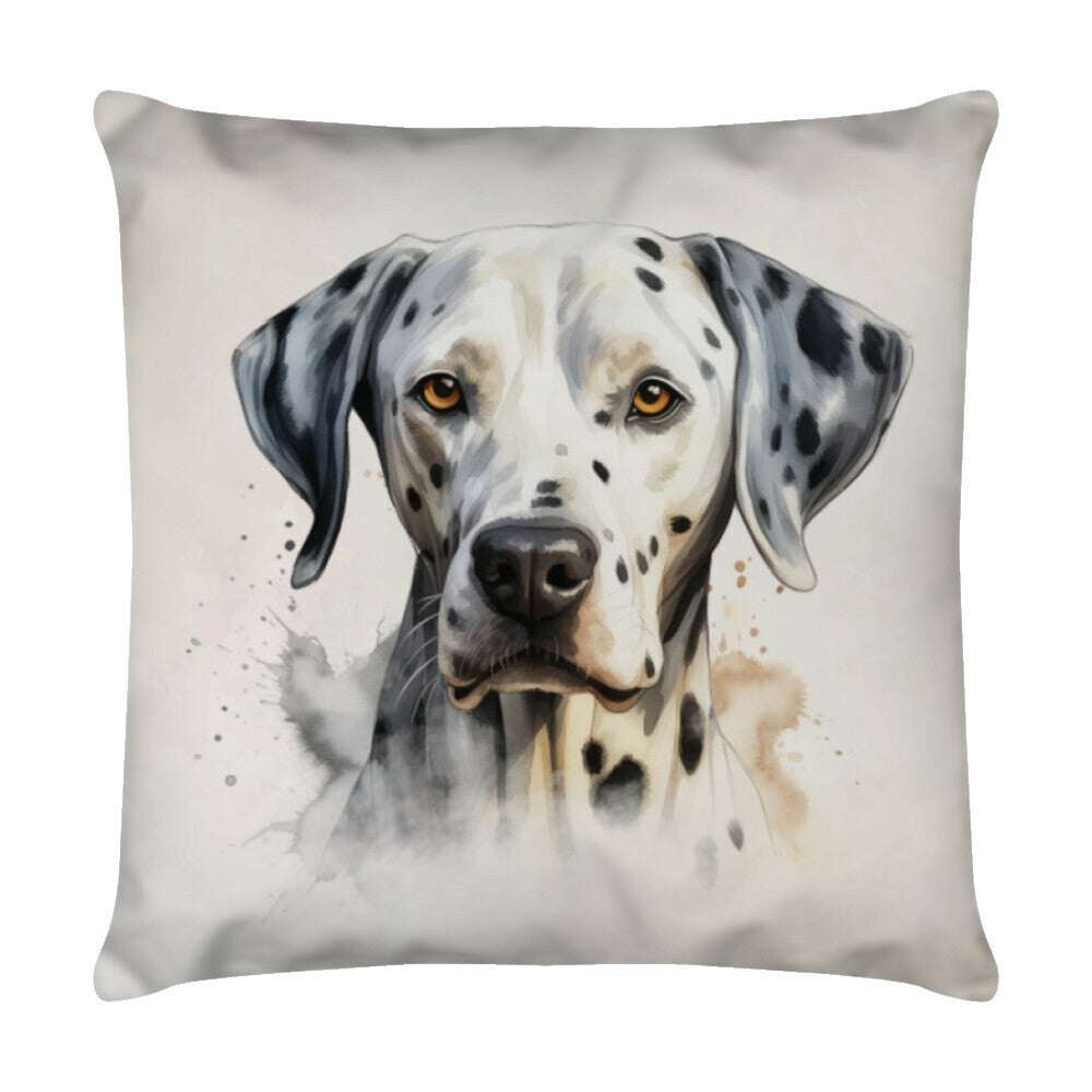 Kissen "Dalmatiner Beige" Weiß – hunde-shirt.de