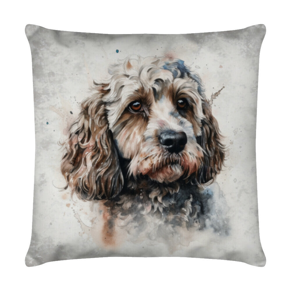 Kissen "Cockapoo grau" Weiß – hunde-shirt.de