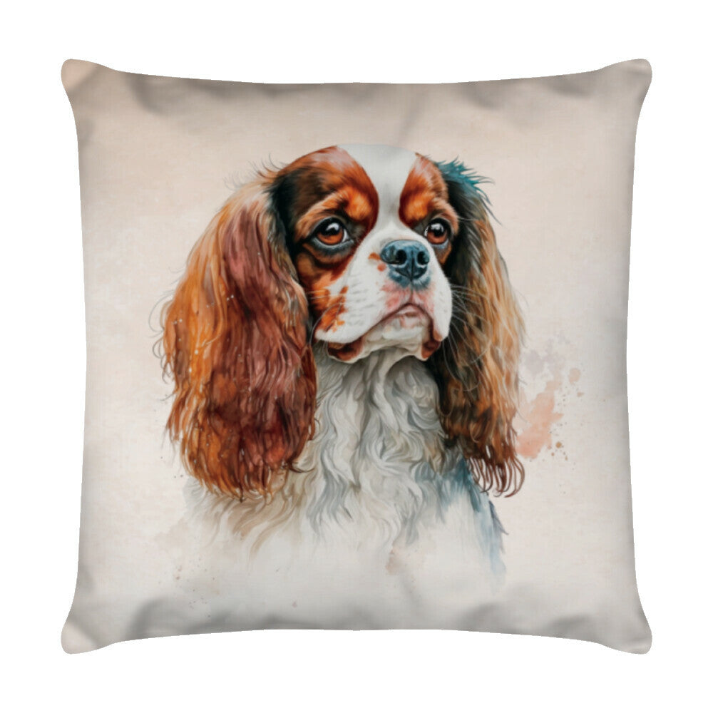 Kissen "Cavalier King Charles Blick" Weiß – hunde-shirt.de