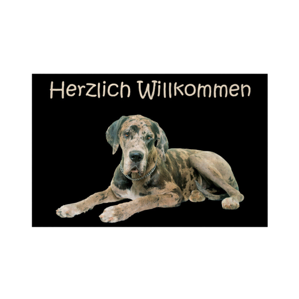 Fußmatte "Dogge gefleckt" Weiß – hunde-shirt.de