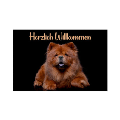 Fußmatte "Chow-Chow - Herzlich Willkommen" Weiß – hunde-shirt.de