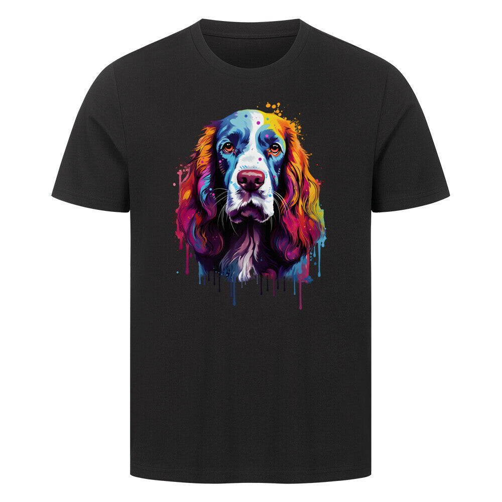 Premium T-Shirt "Springer Spaniel Paint" Schwarz – hunde-shirt.de