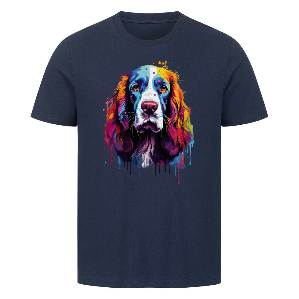 Premium T-Shirt "Springer Spaniel Paint" French Navy – hunde-shirt.de