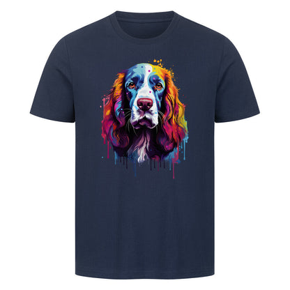Premium T-Shirt "Springer Spaniel Paint" French Navy – hunde-shirt.de