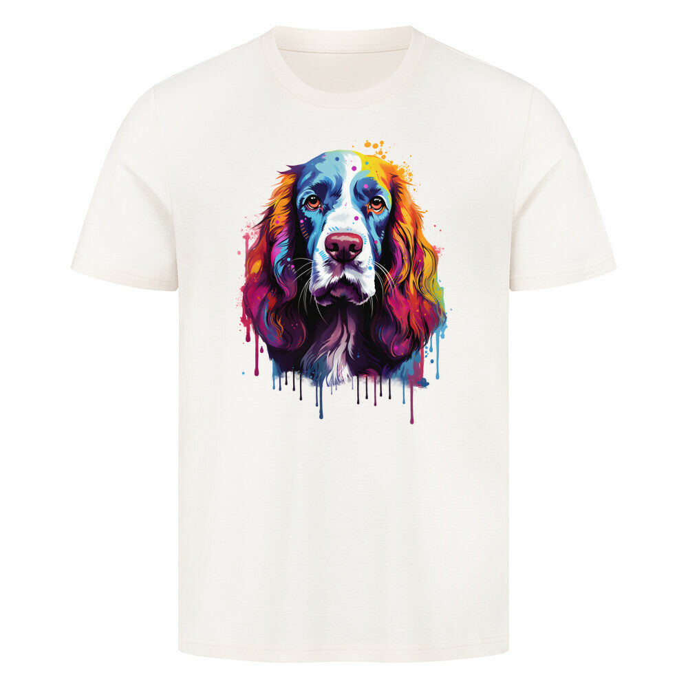 Premium T-Shirt "Springer Spaniel Paint" Natural Raw – hunde-shirt.de