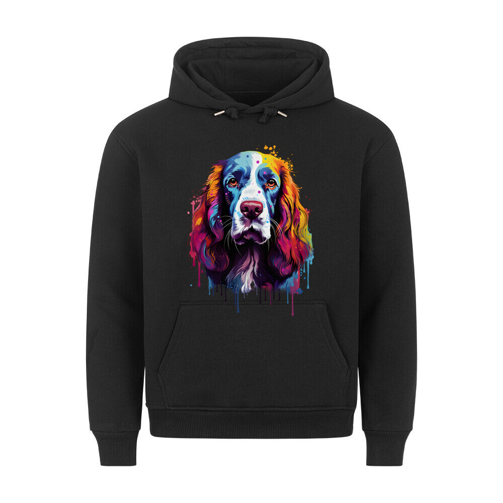 Premium Hoodie "Springer Spaniel Paint" Schwarz – hunde-shirt.de